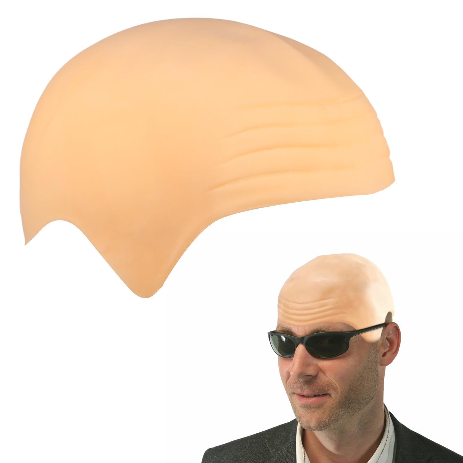 Bald Cap Simulation Bald Cap Fancy Dress Cosplay Hat Bald Head Cap Bald Wig Head Bald Bald Caps for Adults Men Thick Bald Head Cap Adult Bald Skin Bald Head Skull Cap Latex Bald Caps Halloween Party