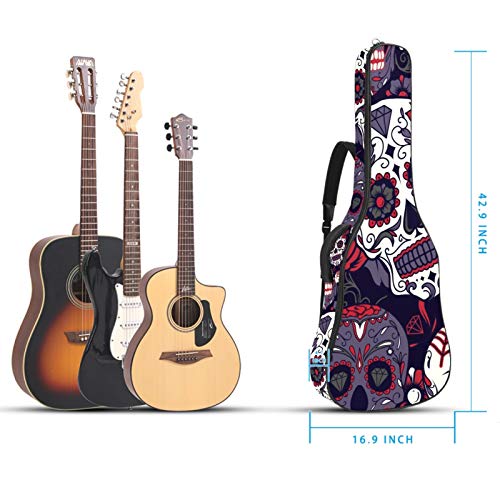 TIZORAX Housse pour guitare acoustique Day of the Dead Sugar Skull avec imprimé floral personnalisé Housse de transport… - Les Beatles, Paul McCartney, John Lennon, RIngo Starr, George Harrison TIZORAX Housse pour guitare acoustique Day of the Dead Sugar Skull avec imprimé floral personnalisé Housse de transport… – Image 6