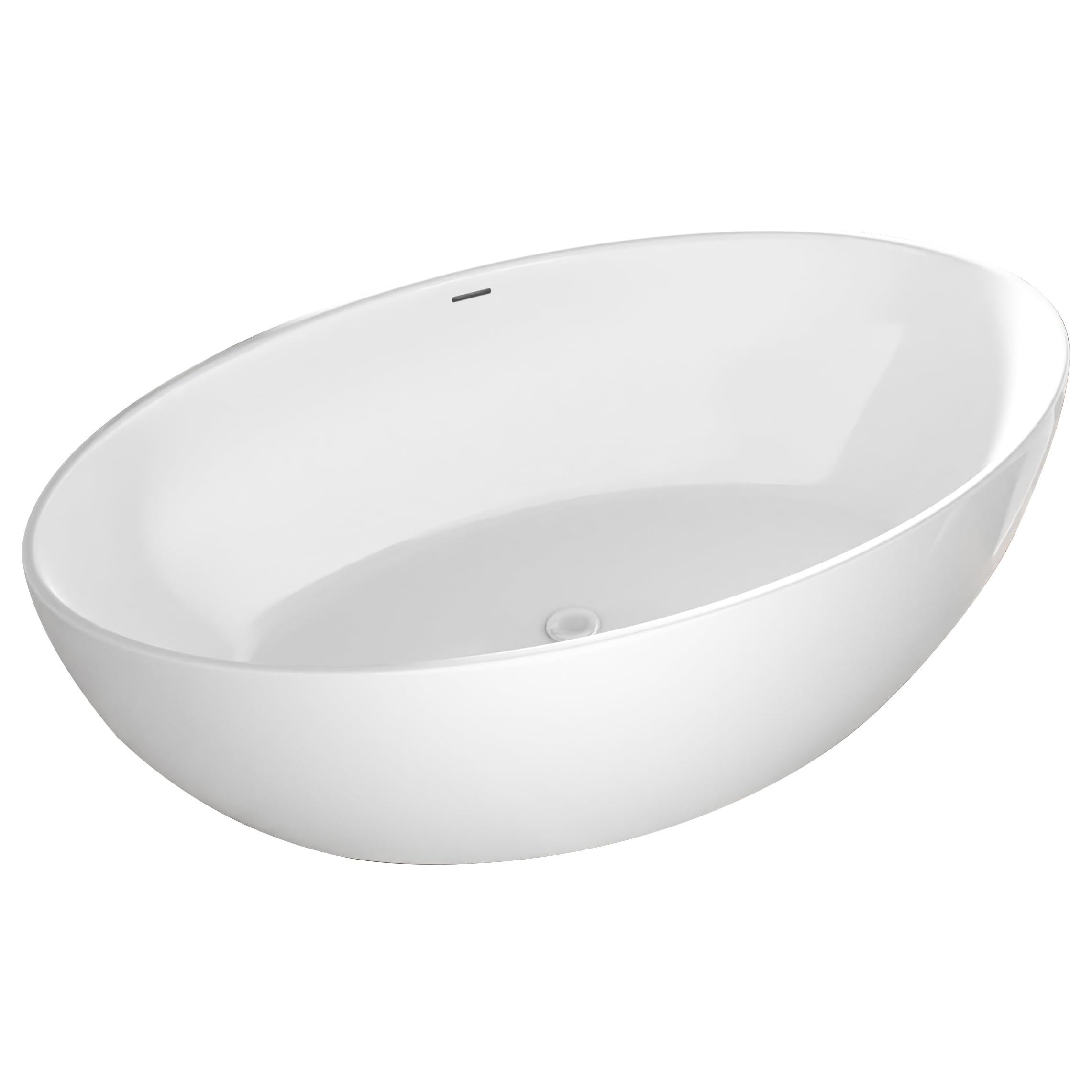 BERNSTEIN Freistehende Badewanne aus Sanitäracryl Wanne mit Doppelwandiger Konstruktion 175 x 100 x 58 cm - 5 Jahre Garantie - Standbadewanne Destino in Weiß glänzend, Acryl-Wanne