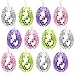 Uova Pasquali Decorative, 12 Pezzi Uova di Pasqua da Appendere, Addobbi Pasquali Uova Bimba, Uova di Pasqua Shimmer Shine, Colore Uova Pasqua Ornamentali, Uova Decorate Albero