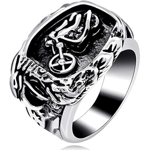 Uloveido Black Enamel Eagle Titanium Ring for Men Cover