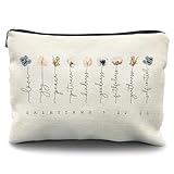 christian flower makeup bag,Galatians 5:22-23,fruit of the spirit,christian gifts for women girl,Christian Gift bags,Bible Verse Gifts,Inspirational Gifts for Women girls,Bible Verse cosmetic bag