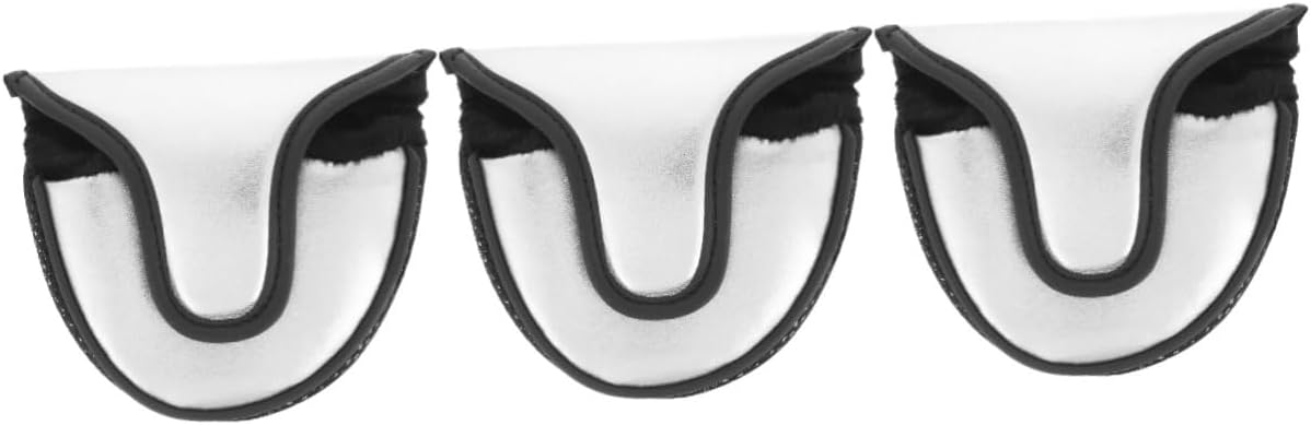 BESPORTBLE 3pcs Magnetic Putter Cover Golf Club Covers Putter Pu Material Golf Supplies
