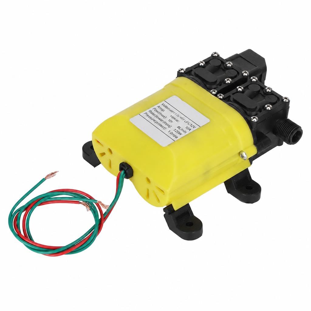 Pompa ad alta pressione a membrana da 12 V, 120 W, 8 l, con connettore in rame, iniezione automatica di acqua elettrica per giardino, prato, camper, barca
