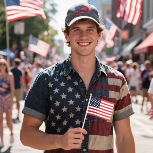 American Flag Unisex Vintage Washed Distressed Embroidered Baseball Cap Adjustable Low Profile Dad Hat for Men Women - Image 3