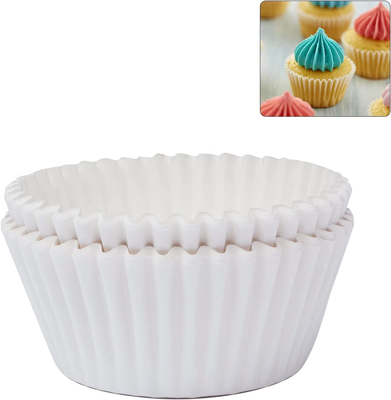 BAKEFY Cupcake Liners, 100 Count Cupcake Wrappers, Cupcake Paper Baking Cups for Cake, Muffins, Candies