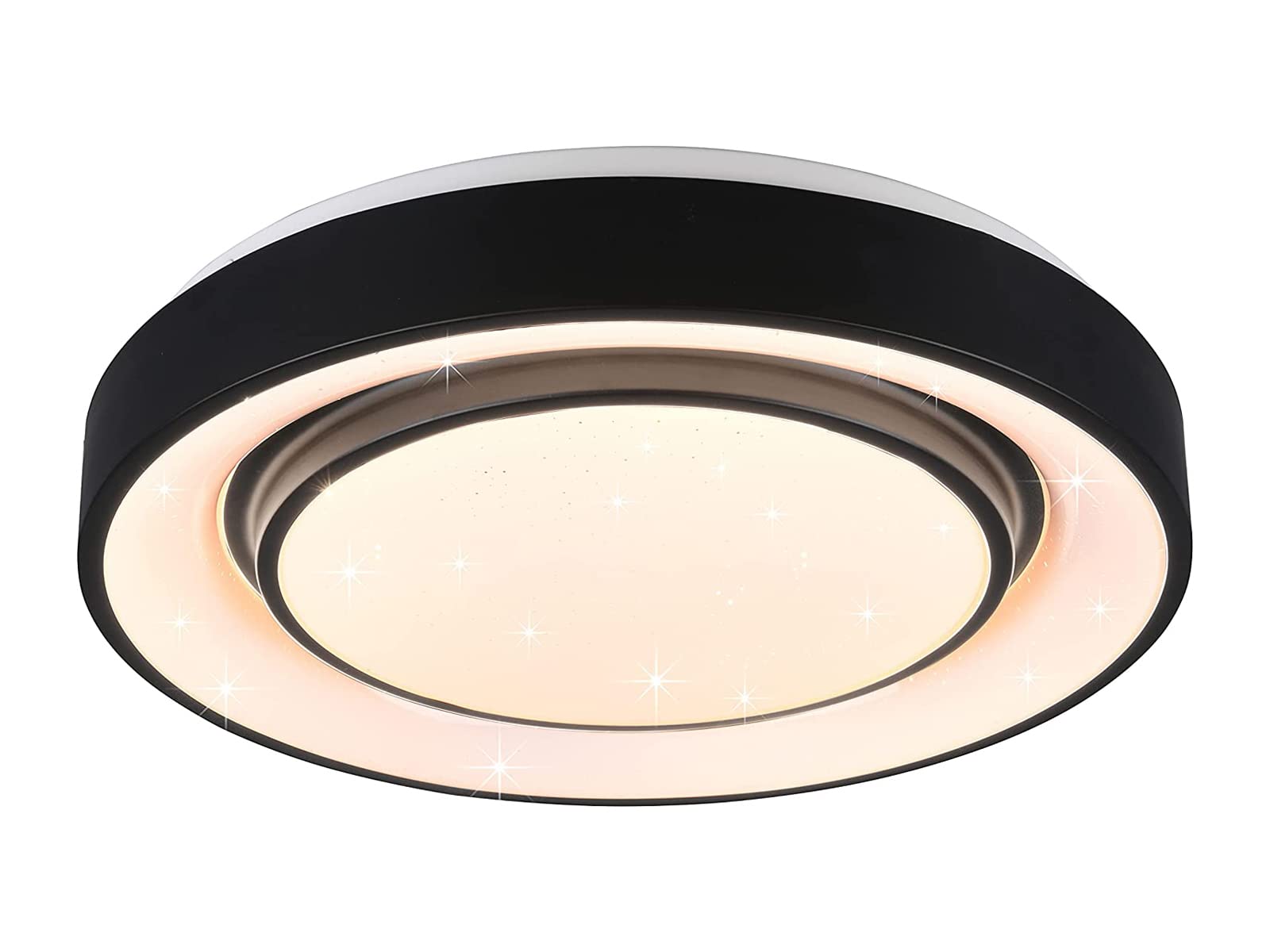 Rl Live Your Light Matt Black Reality Leuchten Wiz Mona R65041032 Led Ceiling Light 20 Watt Rgbw Led With 16 Million Colours + 64,000 White Tones + 18 Light Scenes Control Via App + Voice Control + Wall Switch Matte Black