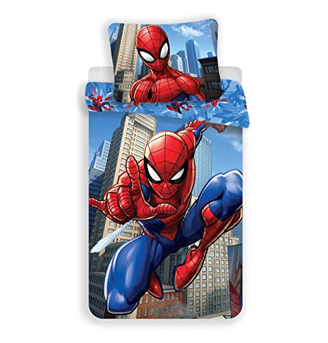 JF Parure de lit Spiderman 140cm*200cm + taie d'oreiller 60 * 80cm