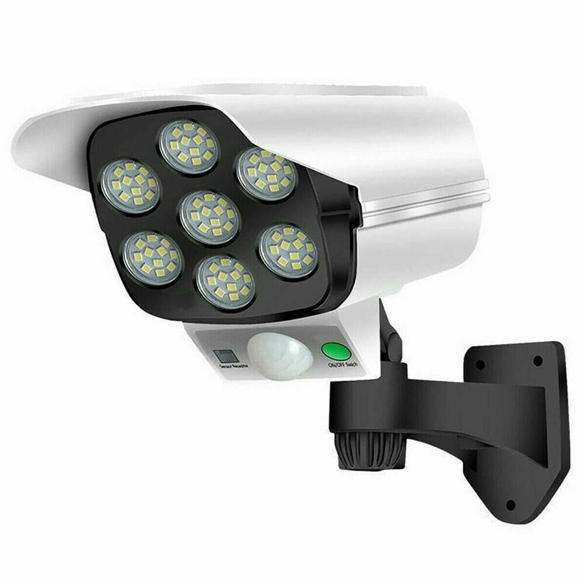 Telecamera finta con pannello solare e sensore di movimento sicurezza 77 led faretto luce