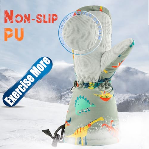 Image of BAVST Winter Kids Waterproof Gloves for Boys Girls Snow Ski Toddler Baby Mittens Outdoor for Infant Teens 1-5T