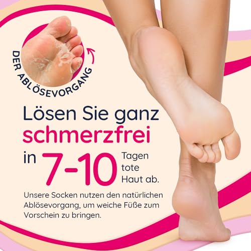 Footner Fußmaske - Fußpeelingsocken Maske für raue Haut - Hornhaut Socken für glatte und weiche Füße - Entfernung von rauer Haut in einer einzigen 60-minütigen Anwendung - Für babyweiche Füße