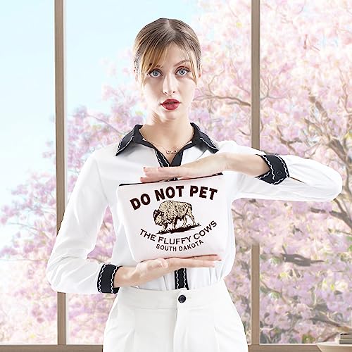 Bison Buffalo Gift Do Not Pet the Fluffy Cows Zipper Pouch South Dakota Gift Midwest Badlands National Park Gift Makeup Bag (SOUTH DAKOTA Bag)4