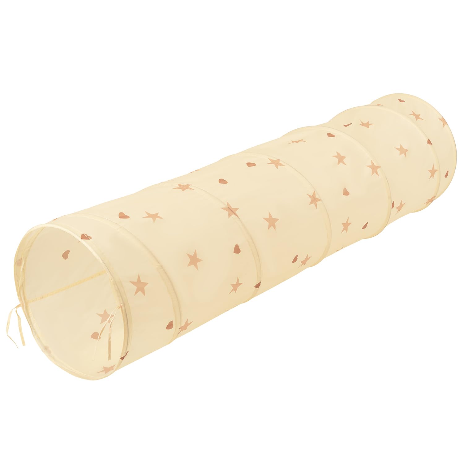 Selonis Pop-Up Tunnel Für Kinder Mit 400 Bälle Faltbarer Spieltunnel Flexibel Krabbeltunnel, Hellbeige: Pastellbeige/Kupferrot/Perle