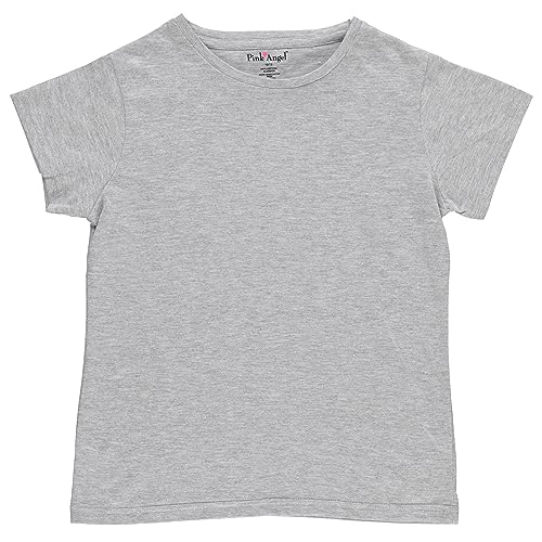 Image of Pink Angel Girls' 8-Pack Cotton T-Shirts - Crew Neck Short Sleeve Tees, Solid Color Multipack, Sizes 4-16