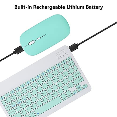 Image of Rechargeable Bluetooth Keyboard&Mouse Combo for iPad, Ultra-Slim Portable Wireless Mouse Keyboard for iPad Pro Air Mini iPhone Samsung Tablet Cell Phone Android, iPadOS /iOS 13&Above (Green)