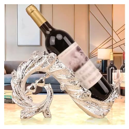 Soporte para botellas de vino de resina plateado miniatura 6