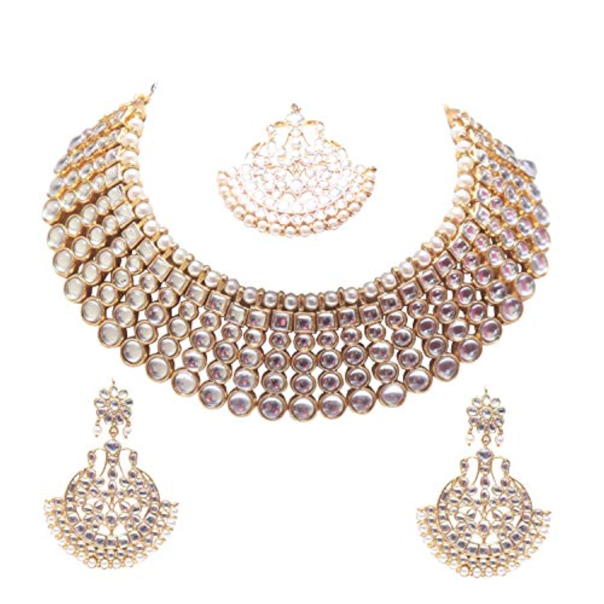 Gold Plated Kundan Choker Necklace Set