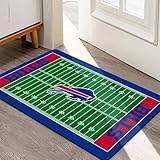 AYYQHC Football Field Design Entry Floor Mat,30' W x 18' H Blue Red Design Non-Slip Rubber Door Mat for Football Sports Fans, Home Decor Area Rug