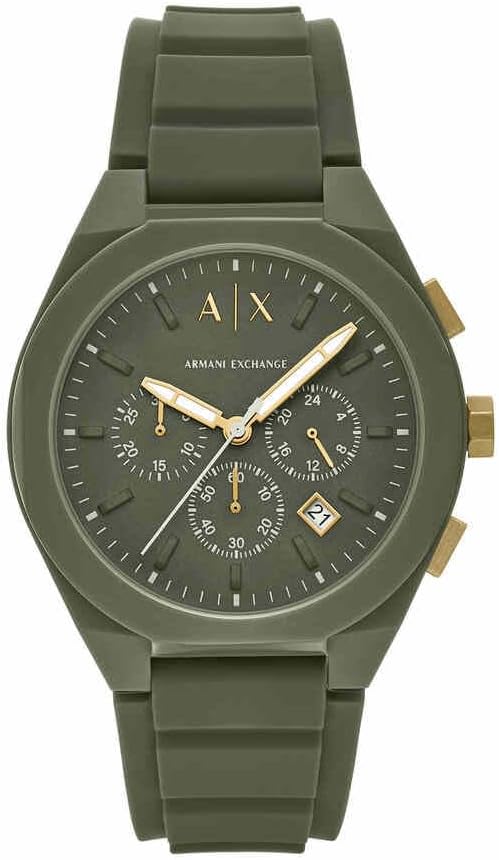 Armani Exchange Reloj Hombre, Movimiento Cuarzo cronógrafo y Caja 44mm con Correa Silicona oferta Amazon