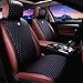 Red Rain Leather Seat Cover Universal Seat Covers with Crown Car Seat Protector Fit Car/Auto/Truck/SUV Black 2/3 Covered (Black)