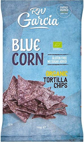 RW Garcia Organic Blue Corn Tortilla Chips, 150 g, Pack of 12