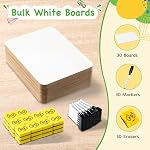 Double Sided Dry Erase White Board, Ohuhu 30-Pack 9 x 12 Inch Small Classroom Whiteboards Set, Including 30 x Lap Boards, 30 x Black Markers, 30 x White Board Erasers, Individual Mini Whiteboards