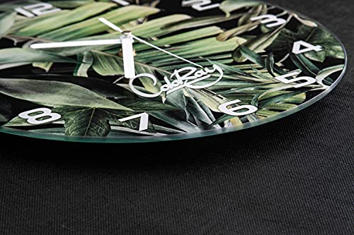 Horloge en verre cuisine lisible et moderne 30 cm fleurs magiques - 8