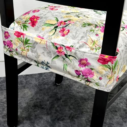 Image of Set of 6 Stretchable Dining Chair Covers, Universal Fit Washable Seat Slipcovers for Dining Room & Home Decor (Multicolor Floral)