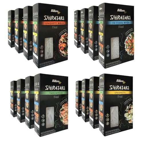 Bitters Shirataki Konjac Pasta MIX 4xSpaghetti Slim, 4xBold, 4xRiso, 4xTagliatelle - 16x390g (senza liquido 16x250g)