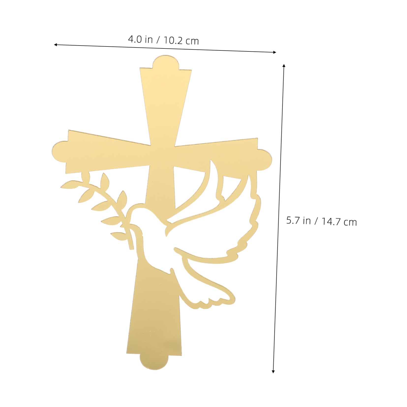 Topper per torta a forma di croce in acrilico decorativo per battesimo