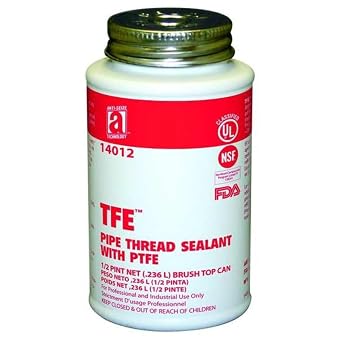 Anti-Seize Technology 14012 TFE Pipe Thread Sealant with PTFE, 1/2 Pint, 8 oz., White