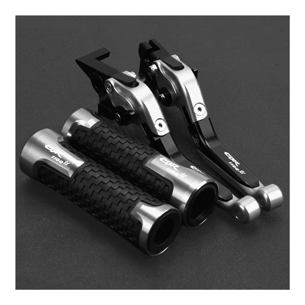Motorcycle Brake Clutch Levers For Ho&n&da CBR1100XX CBR 1100 XX BLACKBIRD 1997 1998 1999 2000-2007 Motorcycle Adjustable Brake Clutch Lever Handlebar Grips Ends(Titanium)