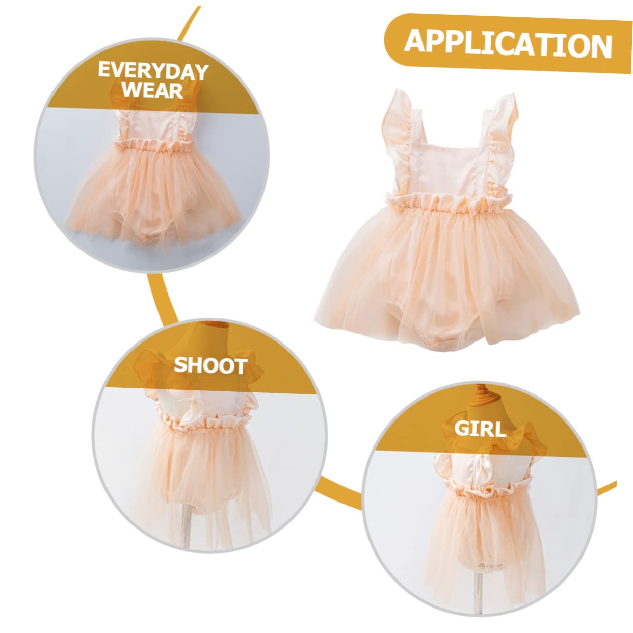 ifundom 3 Uds Vestido Mameluco Con Manga Voladora Ropa De Bebé Para Niña Nailon