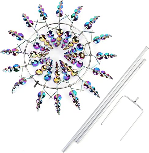 Magical Windmill Metal Wind Spinner Outdoor - Kinetic Wind Sculptures & Spinners 3D Wind Spinner Wind Powered Wind Art For Yard Patio Colorful Wind Spinner #TOP6