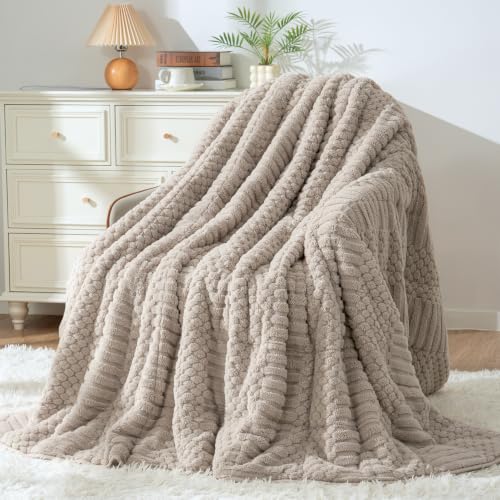 Image of Uttermara Weighted Blankets for Adults Queen Size, 20lbs 60x80 inches | Soft Plush Fleece; Warm Cozy Sherpa; Machine Washable; Filled with Glass Beads; Heavy Throw for Sleep and Calm; Beige