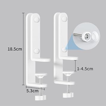 2Pcs Pegboard Desk Bracket Table Mount Desktop Connector Shield Holder Support Pegboard Installing Tool White
