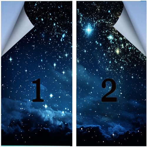 Vinilo decorativo para ventana con diseño galaxia, 2 piezas miniatura 4