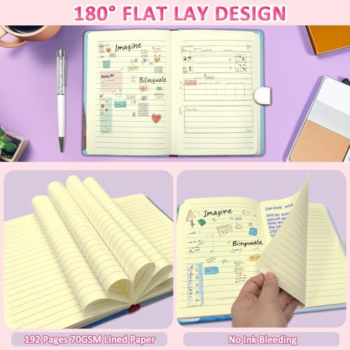 Butterfly Notebook for Girls,Gifts for Teens Hardcover Girls Journal w/ Pen - Image 3