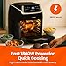 Innoteck 12L Digital Air Fryer Oven with Rotisserie 1800W Large Air Fryer with Touch Panel & 8 Cooking Presets, Shelves, Basket, Racks & Drip Tray Black & Silver Finish