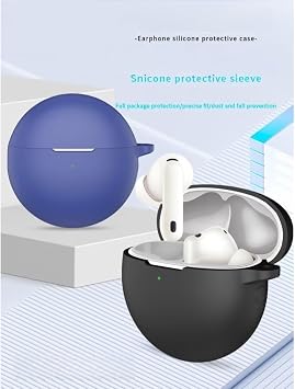 Coverzone Huawei FreeBuds 7İ İle Uyumlu Yüksek Kalite Çizilmeye Dayanıklı Koruyucu Yumuşak Silikon Kulaklık Kılıfı Kancalı FB-7i (Siyah)