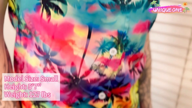 Maglietta estiva da donna con scollo a V hawaiano con