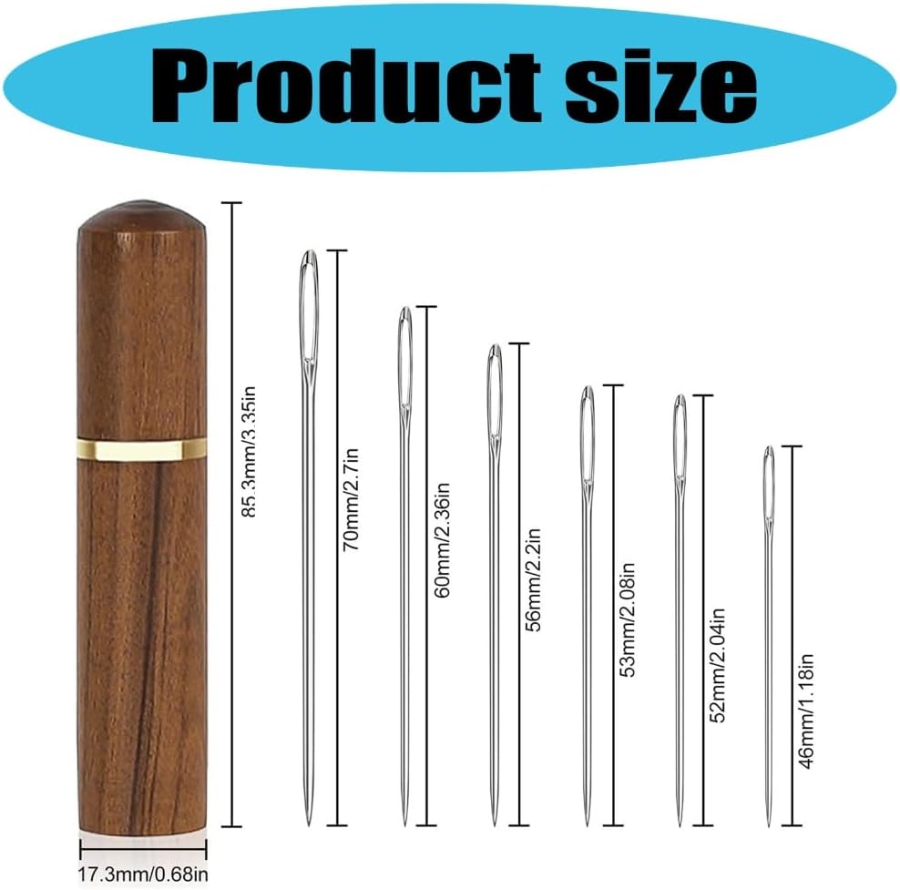 30 Pcs Knitting Needle Embroidery Needle Large Eye Sewing Needle for Crafting