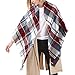 Zando Plaid Blanket Thick Winter Scarf Lightweight Scarfs for Women Fashion Scarfs Tartan Blanket Chunky Wrap Oversized Shawl Cape Fuchsia Blanket Scarf