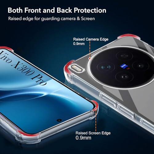Image of Jkobi Shockproof Crystal-Clear Back Cover for Vivo X300 Pro (Anti Yellow Case | Drop & Camera Protection | Hard Polycarbonate)
