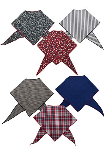 Dog Bandanas Tail Trends 6 Pack Reversible Dog Bandanas Flower Prints – 100% Cotton