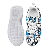 philipp plein sneaker skull Schuhweite: normal Wrail Mädchen Jungen Turnschuhe Totenkopf Schädel Sport Schuhe Mesh Atmungsaktiv Laufschuhe Sneaker Fitnessschuhe Blau EU 29