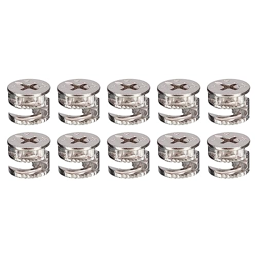 QUARKZMAN 15mm Mobili Camme Blocco x 11pz Mobili Camme Blocco Dado Connettori Raccordi per Cassetto Cassettone Mobili, [Argento Tono]