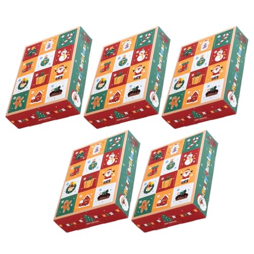 Gadpiparty 5 boîtes de calendrier de l'Avent de Noël : pour remplir 12 boîtes cadeaux vides de compte à rebours de l'Avent - Boîte DIY - Petite décoration - Boîtes cadeaux pour