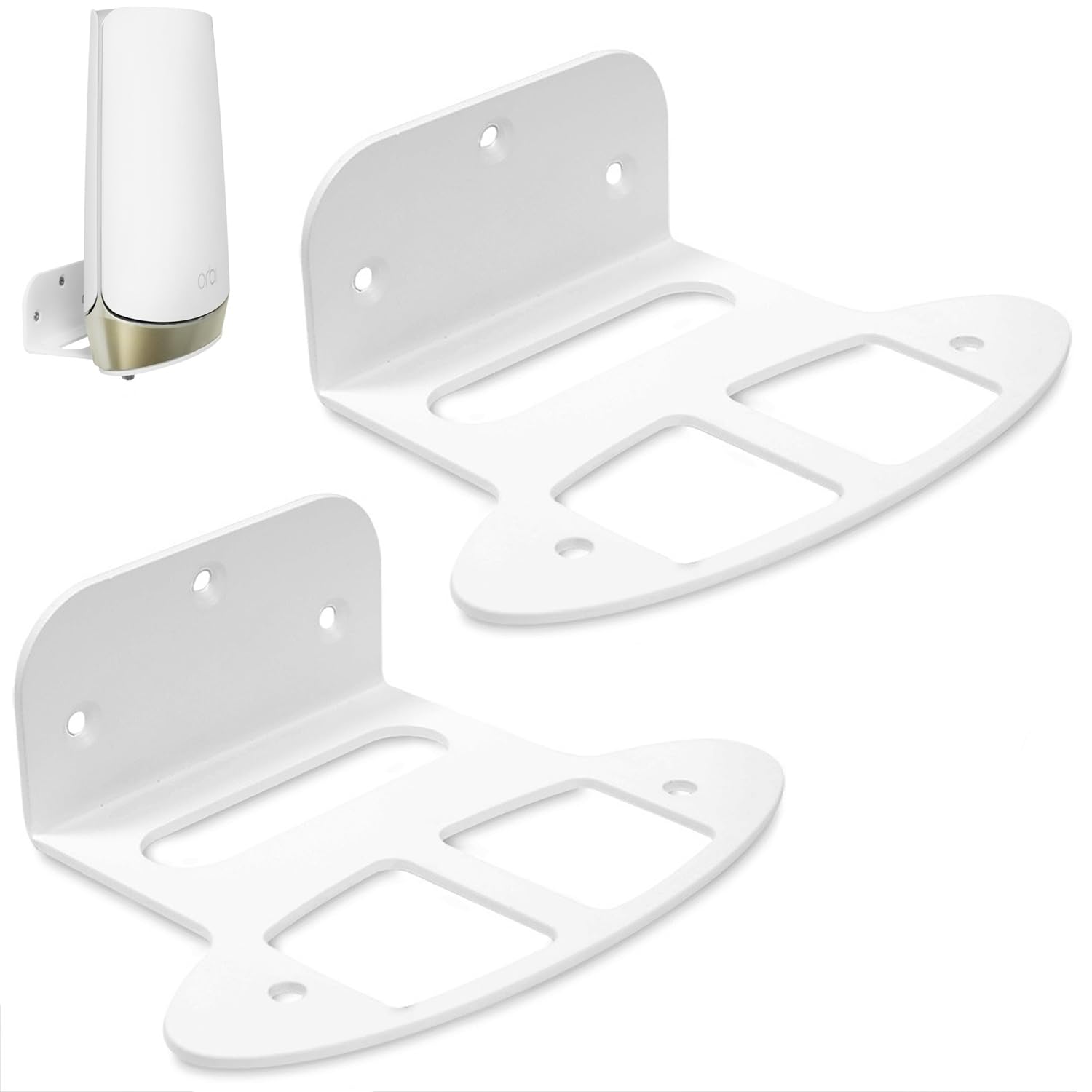 Supporto da parete compatibile con NETGEAR RBK752/RBK853/RBK753/RBK853, supporto da parete Netgear RBK752/RBK853/RBK753/RBK853, supporto in metallo, accessorio per rack (bianco), 2 pezzi