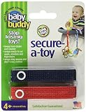 Baby Buddy Secure-A-Toy, Safety Strap Secures Toys, Teether, Or Pacifiers To Strollers, Highchairs,